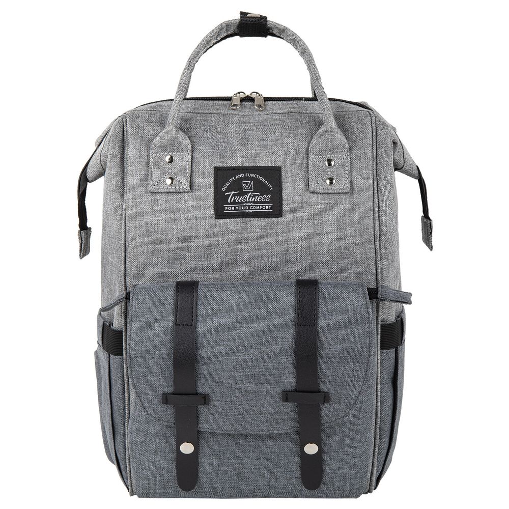 Рюкзак для мамы BRAUBERG MOMMY, крепления для коляски, термокарманы, серый, 41x24x17 см