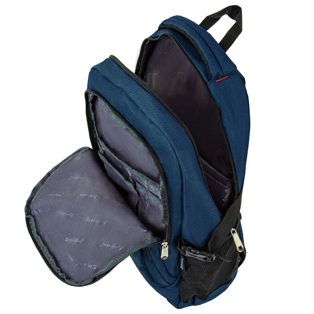 Рюкзак BRAUBERG DELTA универсальный, 2 отделения, с отделением для ноутбука, "Mercury", синий, 49х34х15 см