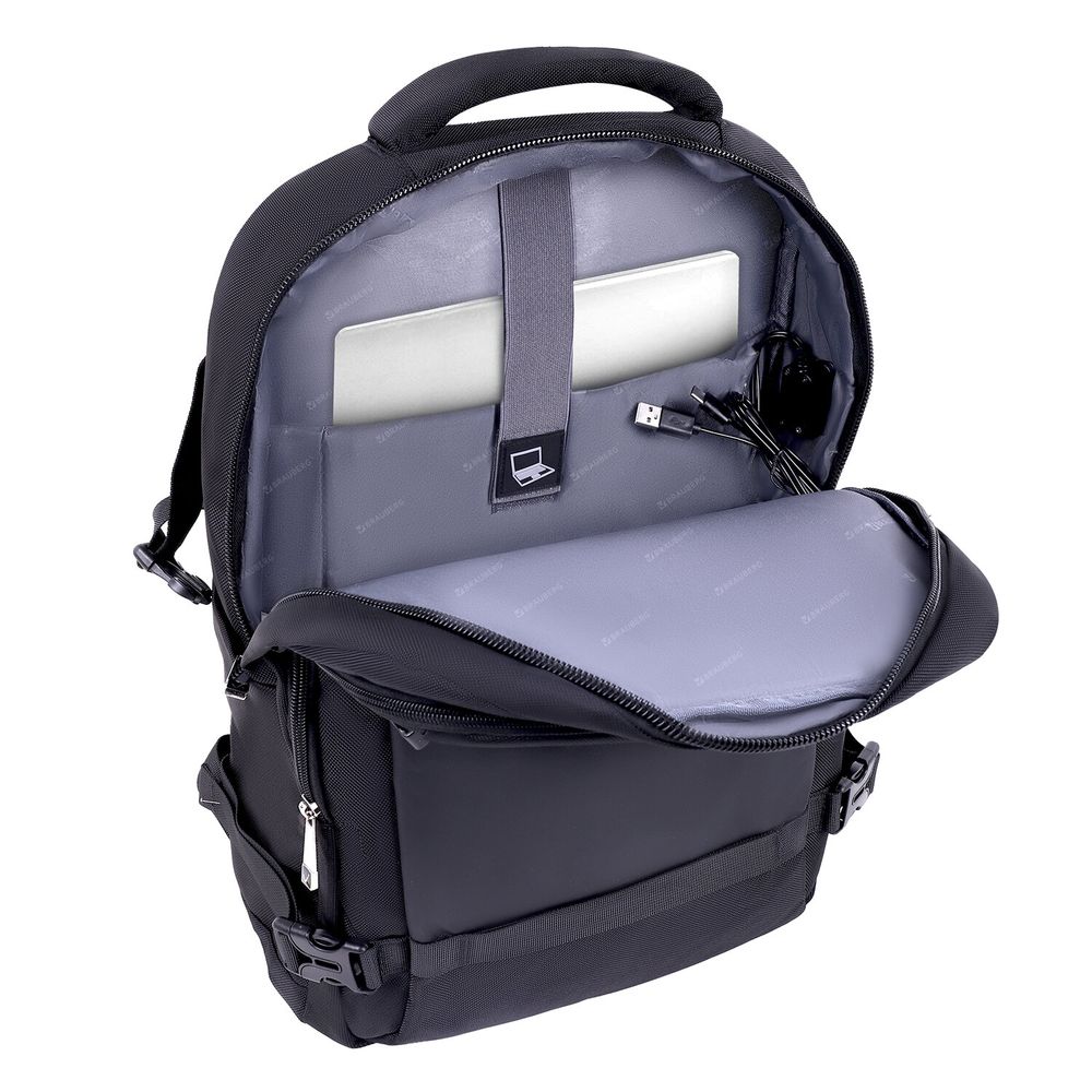 Рюкзак BRAUBERG FUNCTIONAL с отделением для ноутбука, 2 отделения, USB-порт, Solid, 46х31х15 см