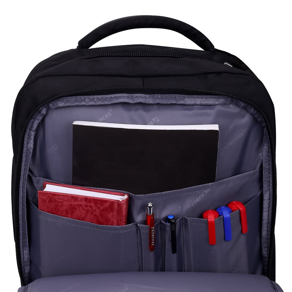 Рюкзак BRAUBERG FUNCTIONAL с отделением для ноутбука, 2 отделения, USB-порт, Solid, 46х31х15 см