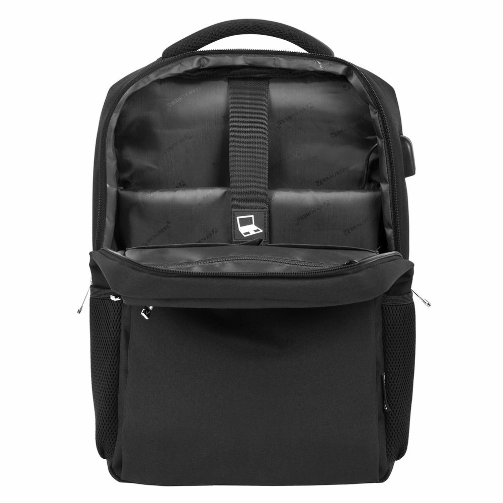 Рюкзак BRAUBERG FUNCTIONAL с отделением для ноутбука, USB-порт, багажная лента, Firm, 43x30x15 см