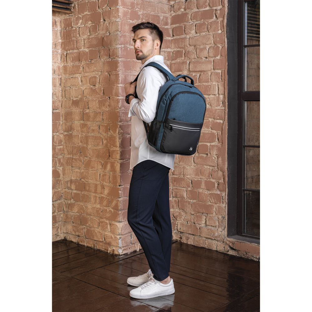 Рюкзак BRAUBERG URBAN универсальный, с отделением для ноутбука, USB-порт, "Denver", синий, 46х30х16 см