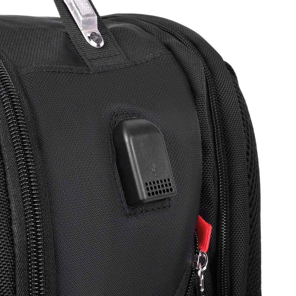 Рюкзак GERMANIUM UPGRADE Max, 3 отделения, отделение для ноутбука, USB-порт, UP-5, черный, 49х34х24 см