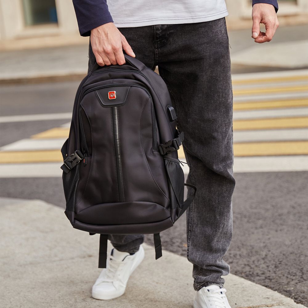 Рюкзак GERMANIUM UPGRADE универсальный, 2 отделения, отделение для ноутбука, USB-порт, "UP-1", черный, 47х31х18 см