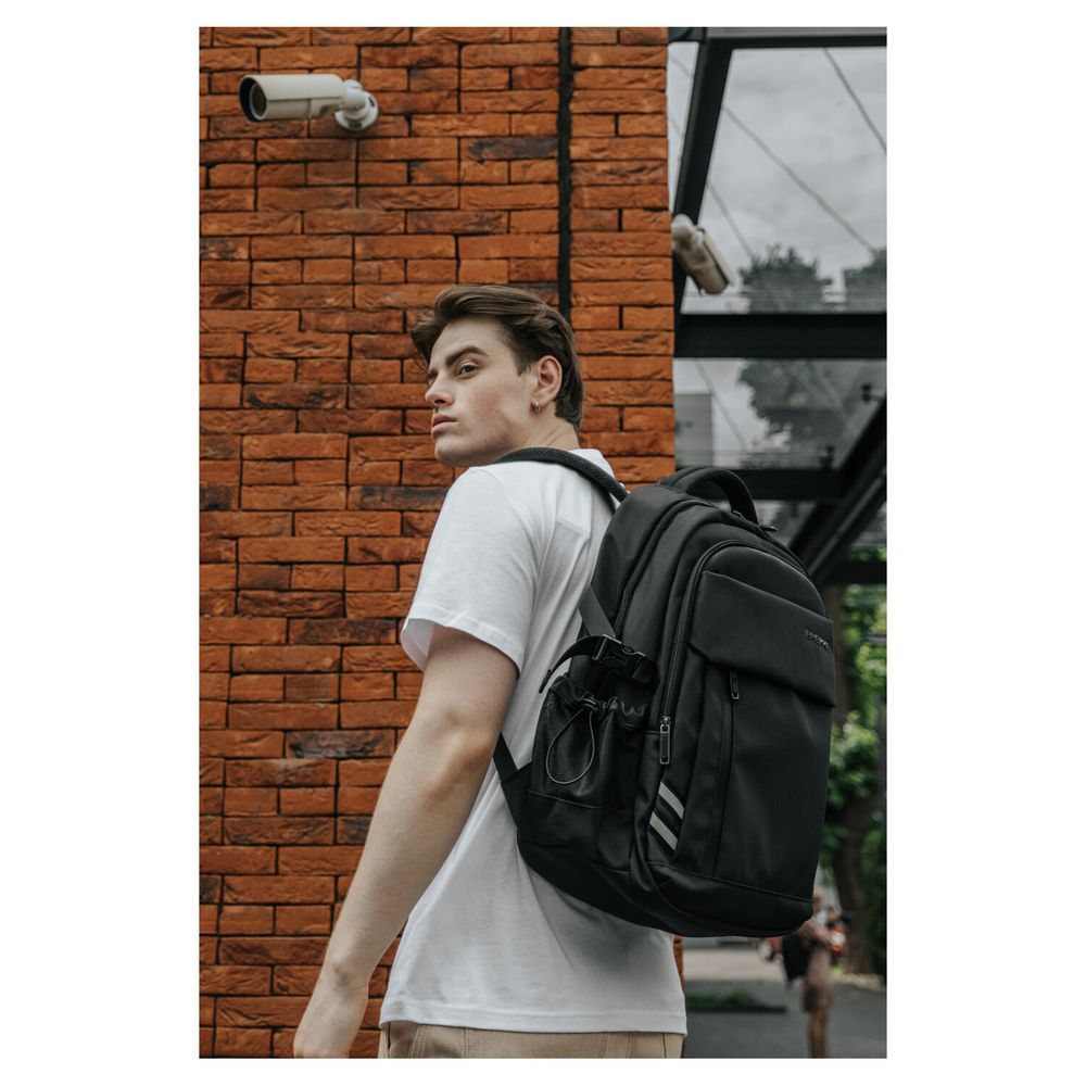 Рюкзак HEIKKI CHALLENGE (ХЕЙКИ) универсальный, 2 отделения, отделение для ноутбука, черный, 47х32х17 см