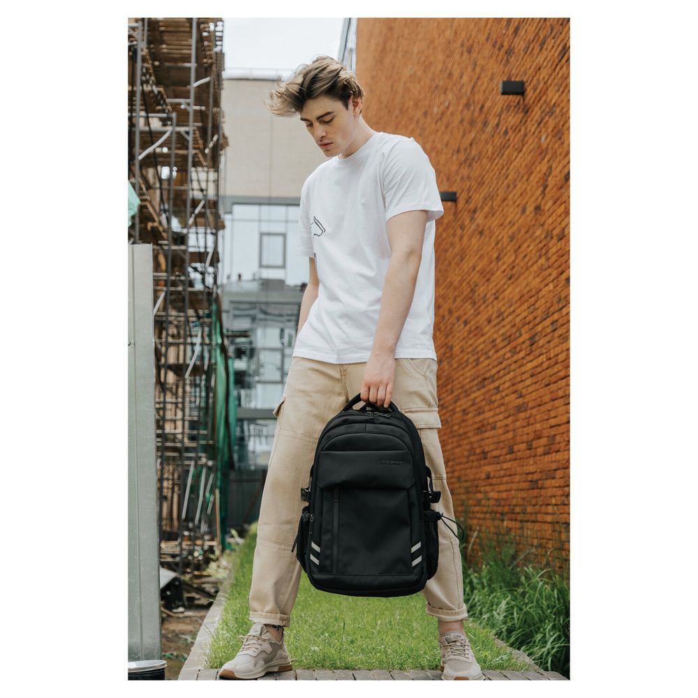 Рюкзак HEIKKI CHALLENGE (ХЕЙКИ) универсальный, 2 отделения, отделение для ноутбука, черный, 47х32х17 см