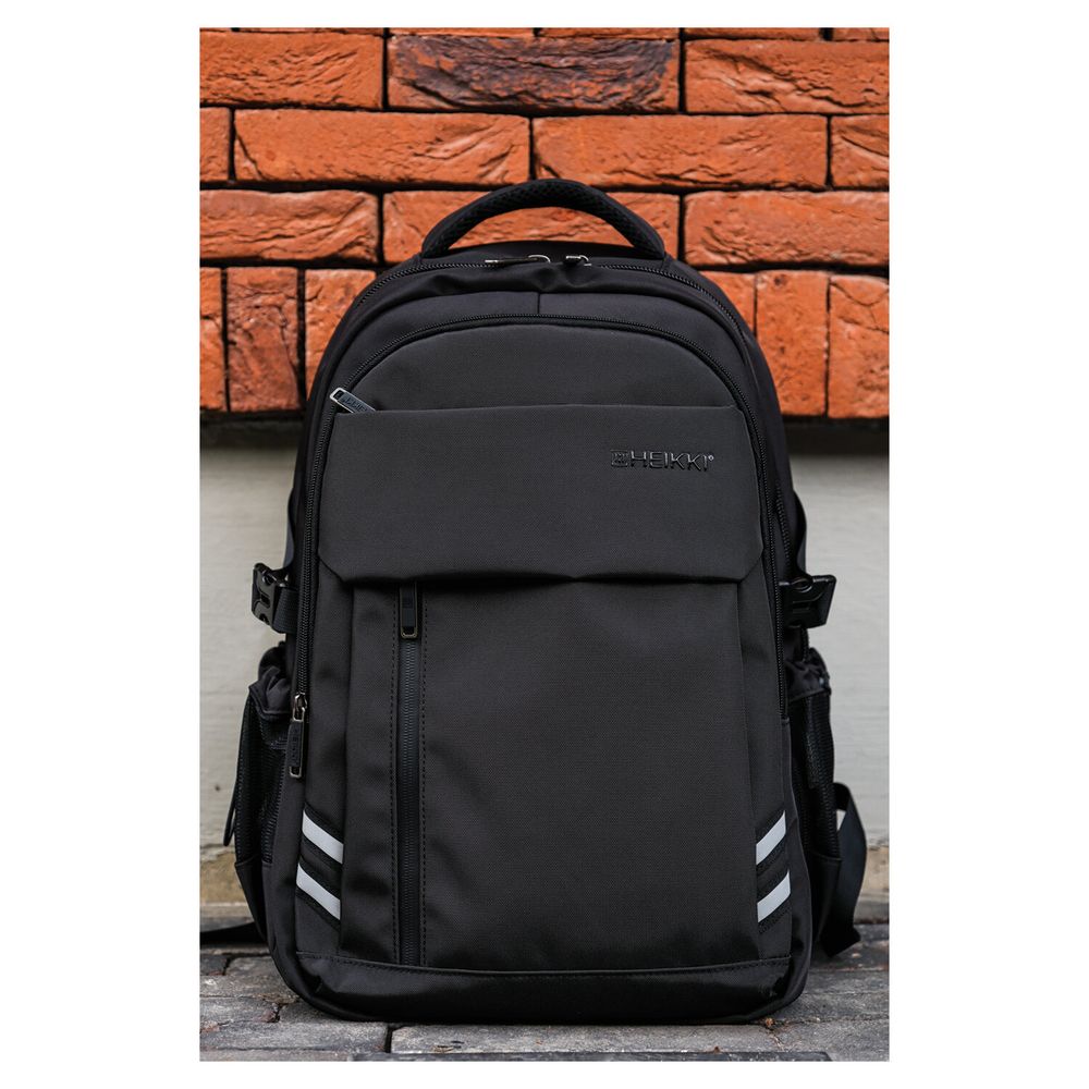 Рюкзак HEIKKI CHALLENGE (ХЕЙКИ) универсальный, 2 отделения, отделение для ноутбука, черный, 47х32х17 см