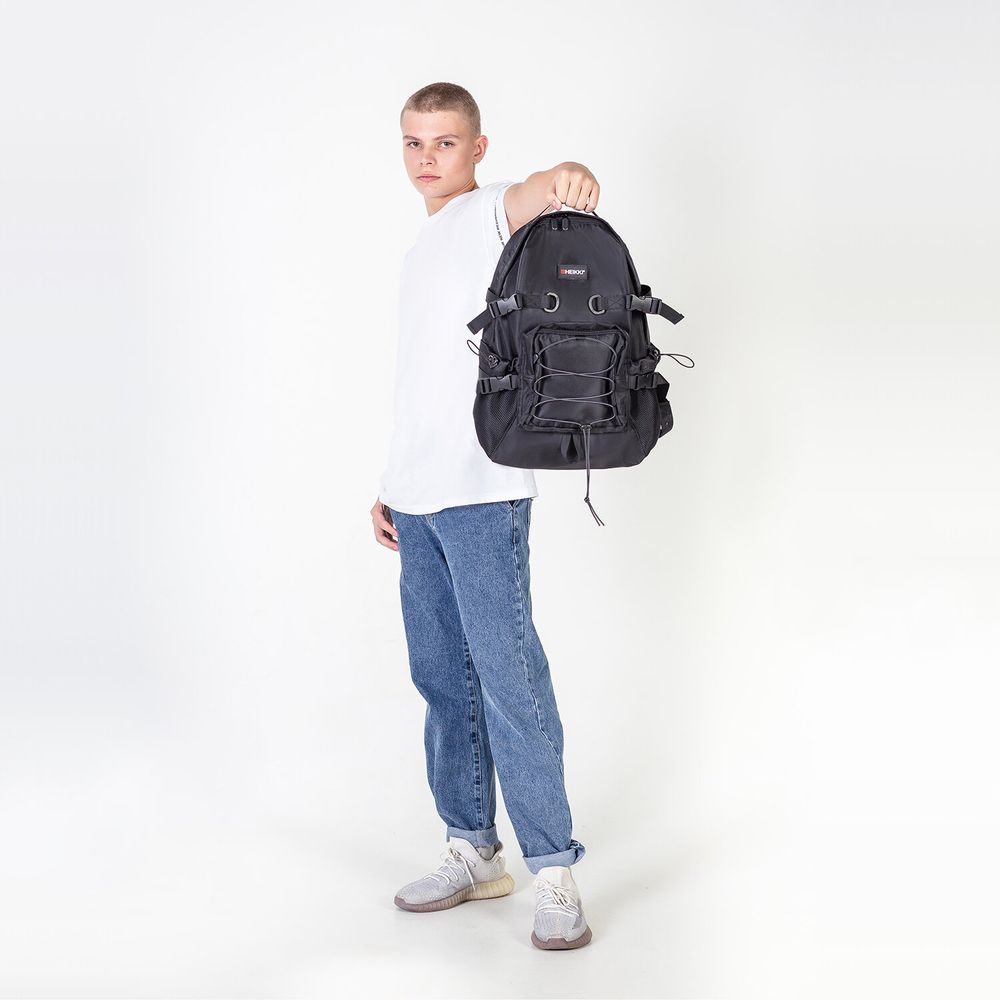 Рюкзак HEIKKI CHALLENGE (ХЕЙКИ) универсальный, карман для ноутбука, Flex, черный, 45х32х17 см