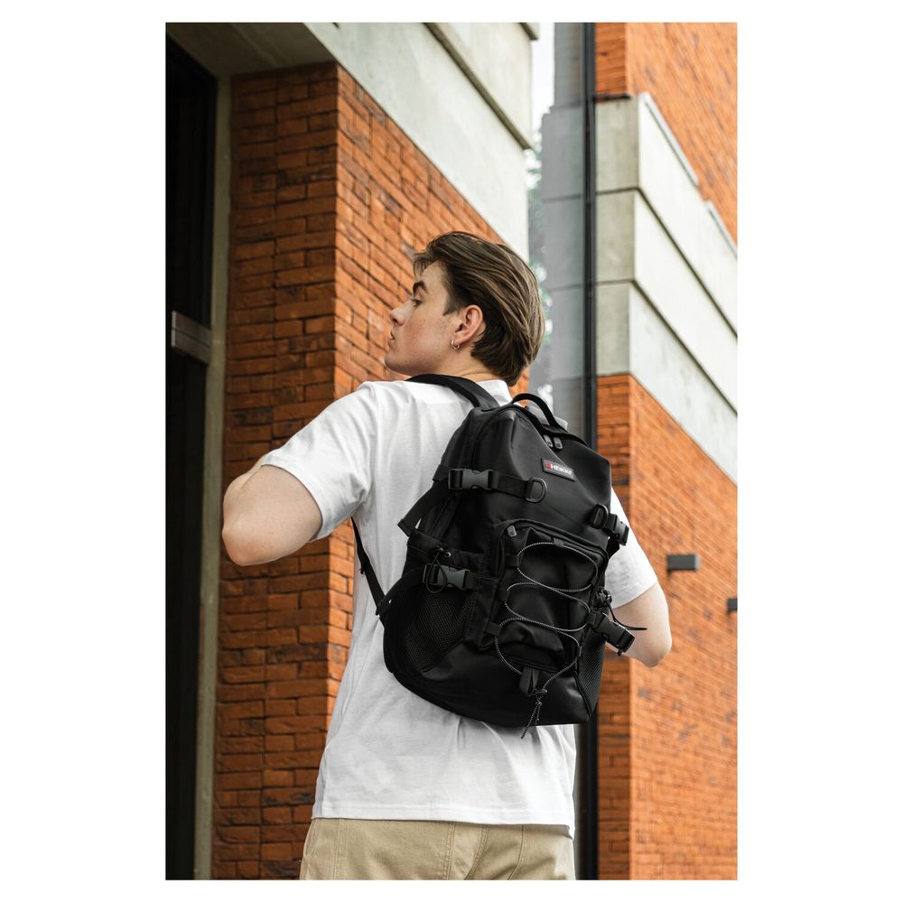 Рюкзак HEIKKI CHALLENGE (ХЕЙКИ) универсальный, карман для ноутбука, Flex, черный, 45х32х17 см