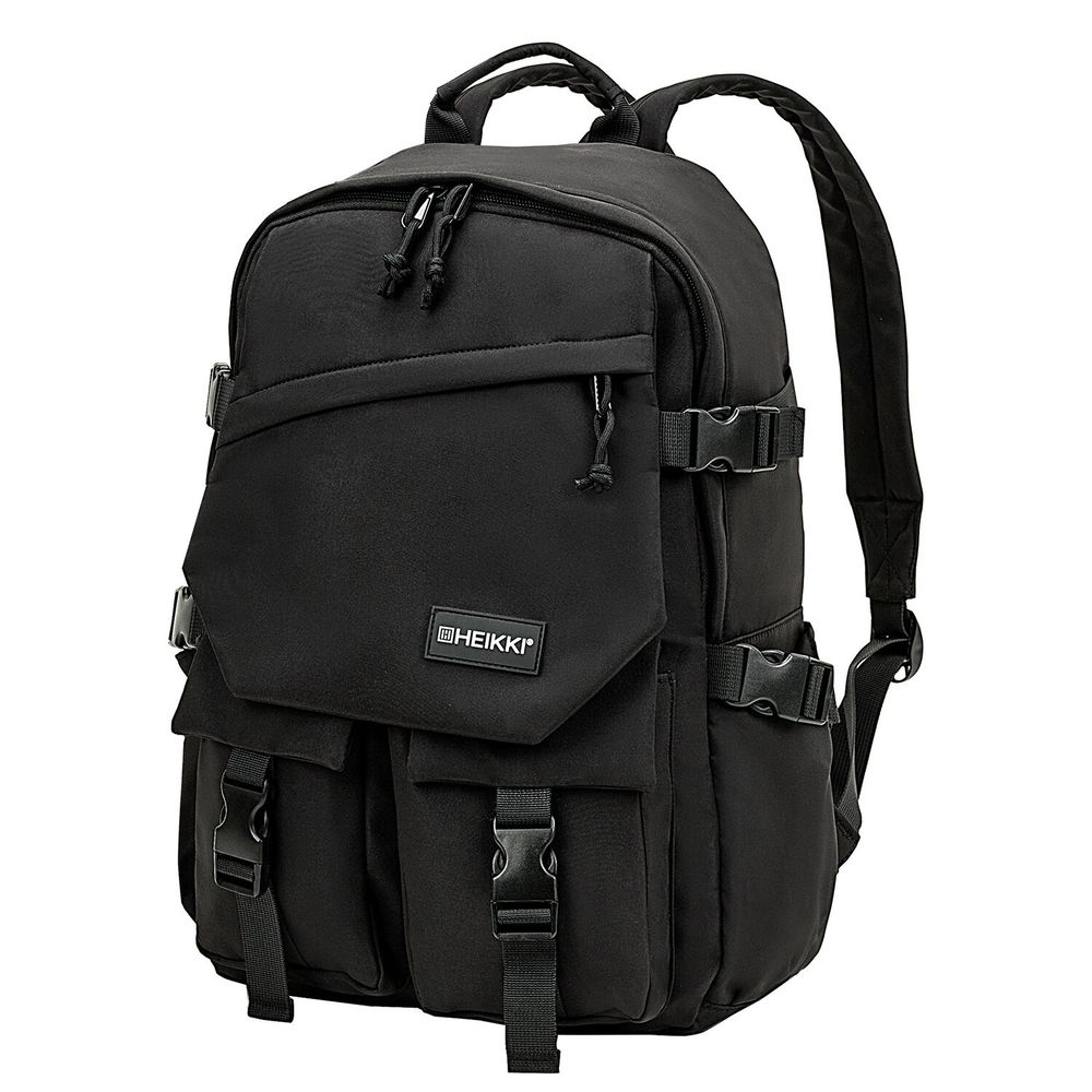 Рюкзак HEIKKI FUSION (ХЕЙКИ) универсальный, отделение для ноутбука, карман-антивор, черный, 43х30х14 см