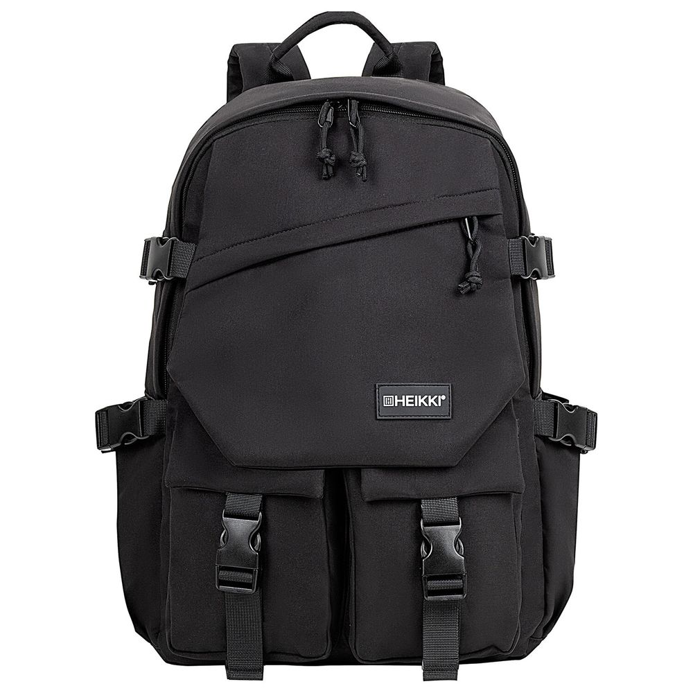 Рюкзак HEIKKI FUSION (ХЕЙКИ) универсальный, отделение для ноутбука, карман-антивор, черный, 43х30х14 см
