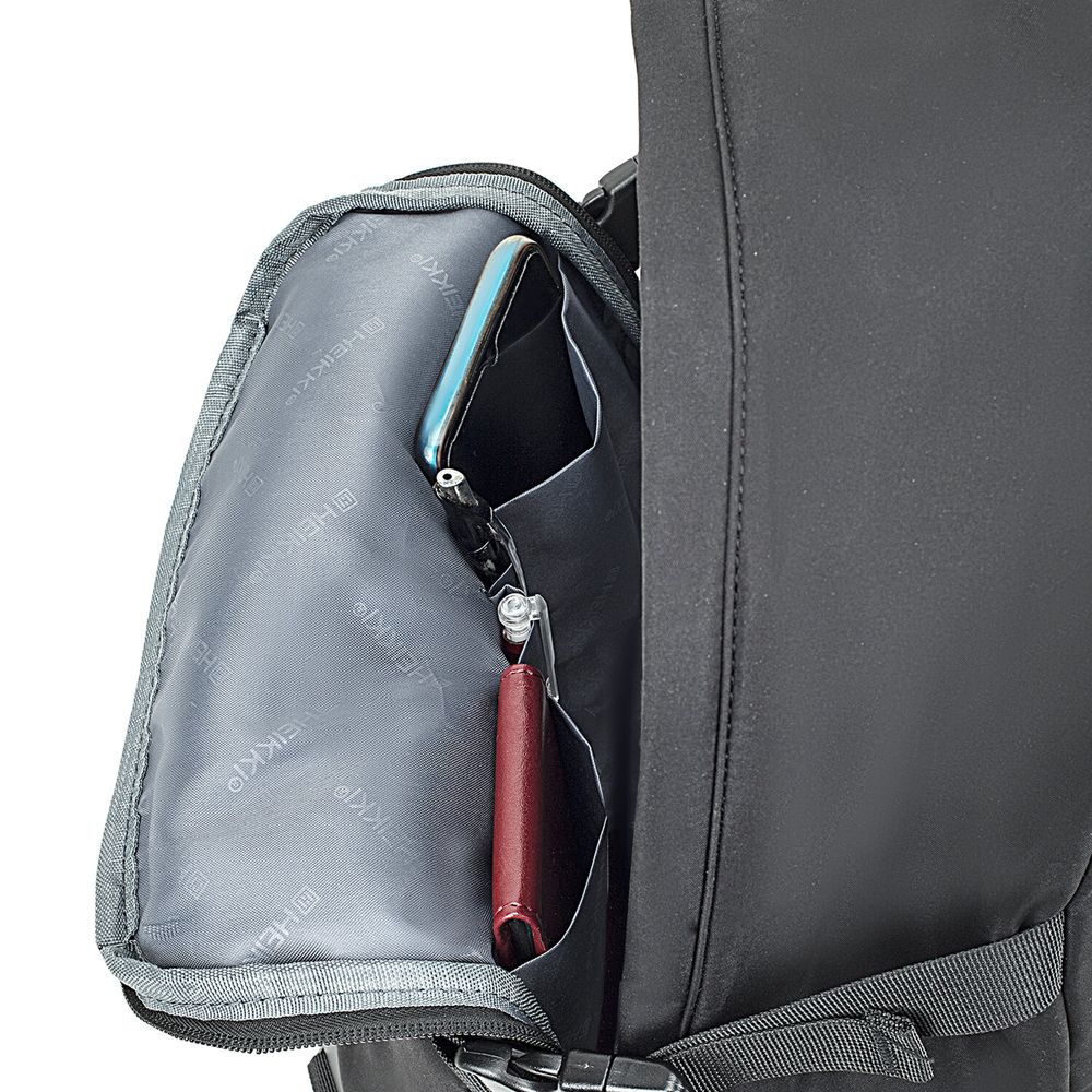 Рюкзак HEIKKI FUSION (ХЕЙКИ) универсальный, отделение для ноутбука, карман-антивор, черный, 43х30х14 см