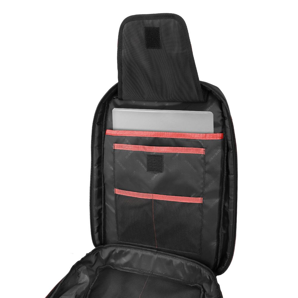 Рюкзак HEIKKI HIGH TECH (ХЕЙКИ) с отделением для ноутбука, USB-порт, черный, 46x30x10 см