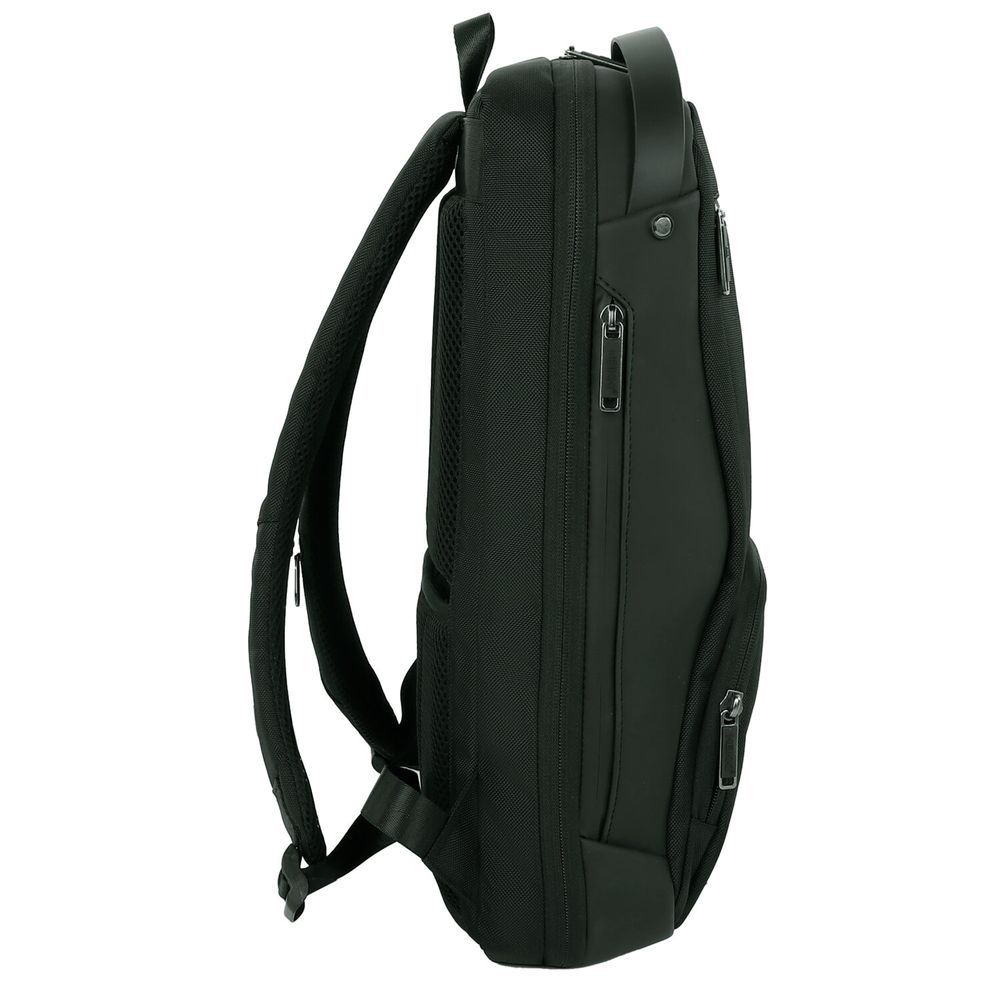 Рюкзак HEIKKI HIGH TECH (ХЕЙКИ) с отделением для ноутбука, USB-порт, черный, 46x30x10 см