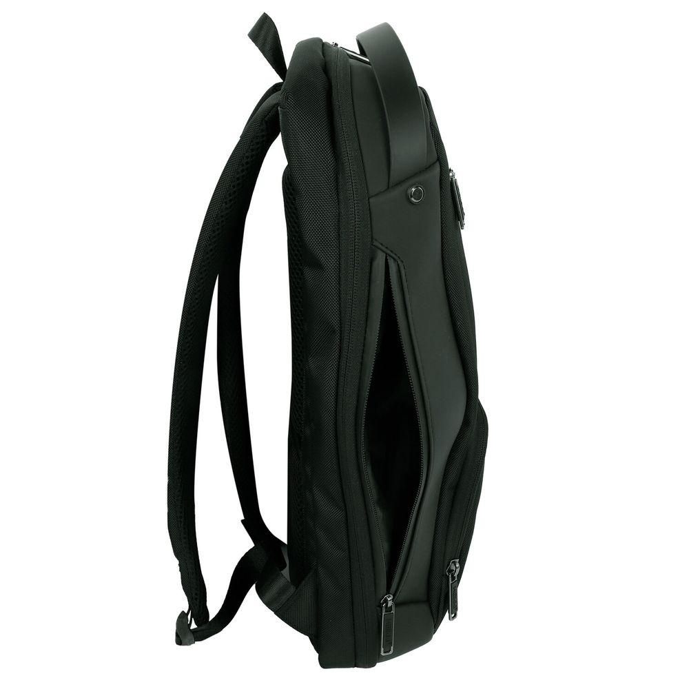 Рюкзак HEIKKI HIGH TECH (ХЕЙКИ) с отделением для ноутбука, USB-порт, черный, 46x30x10 см