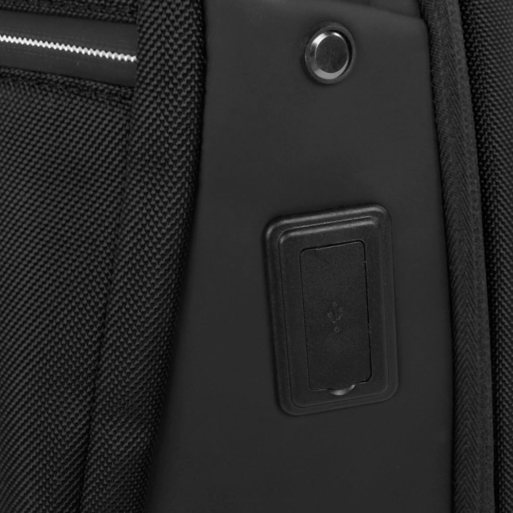 Рюкзак HEIKKI HIGH TECH (ХЕЙКИ) с отделением для ноутбука, USB-порт, черный, 46x30x10 см