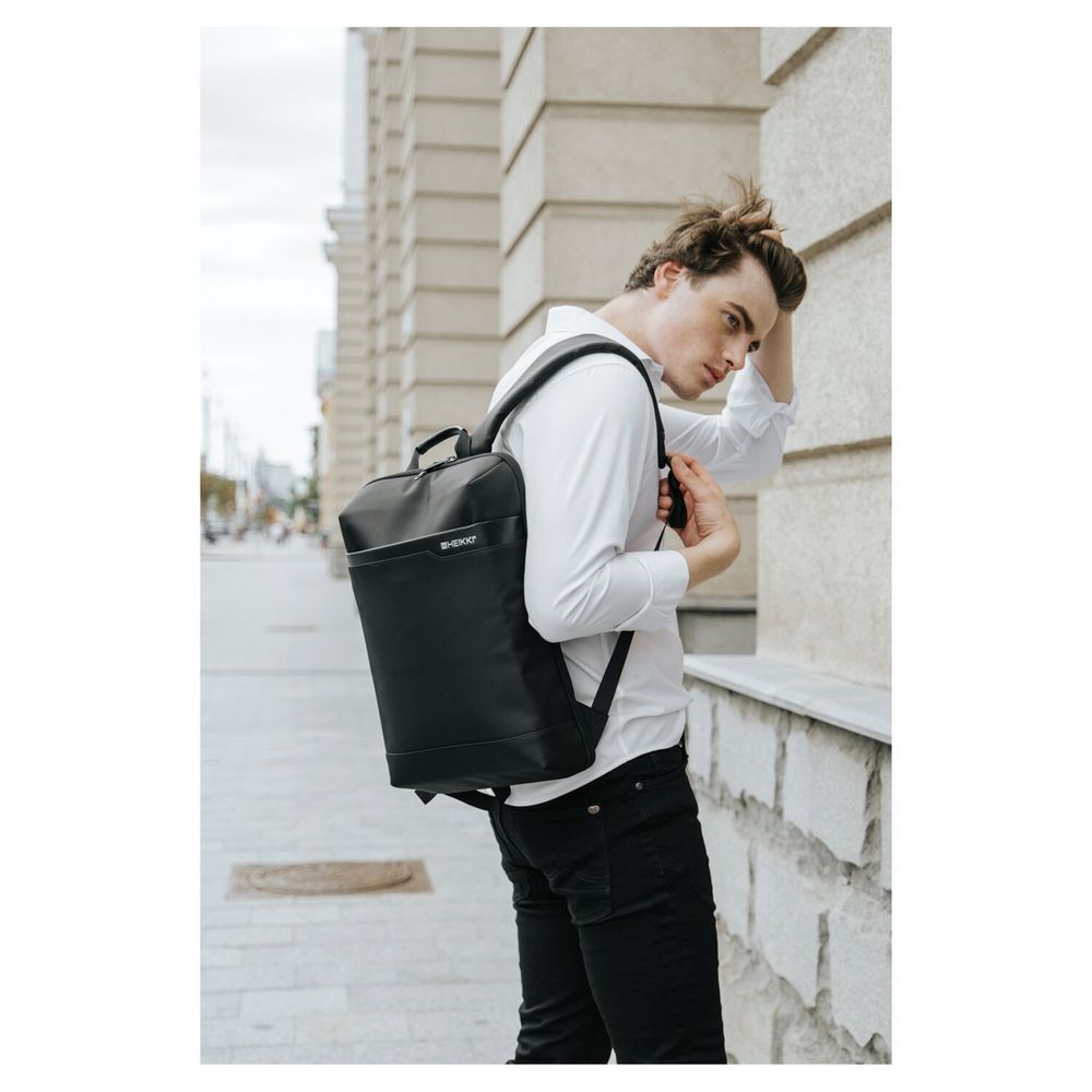 Рюкзак HEIKKI HIGH TECH (ХЕЙКИ) с отделением для ноутбука, черный, 43x28x12 см