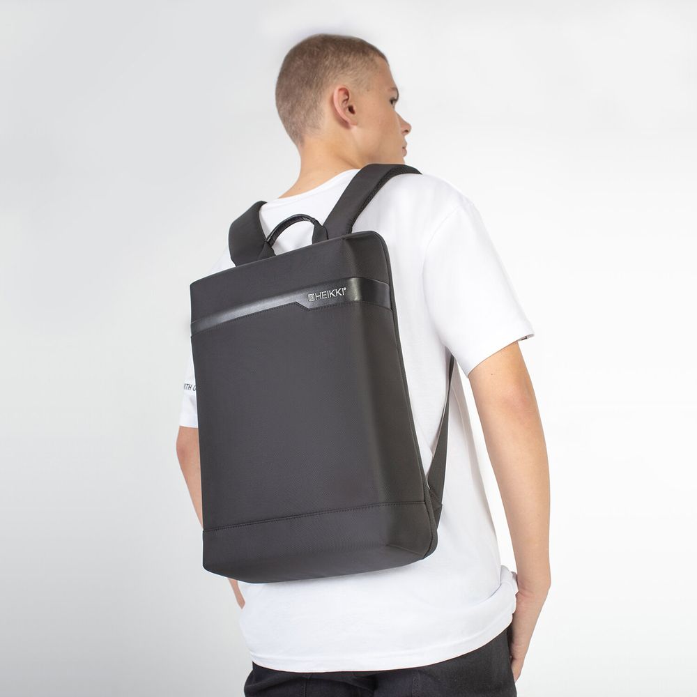Рюкзак HEIKKI HIGH TECH (ХЕЙКИ) с отделением для ноутбука, черный, 43x28x12 см