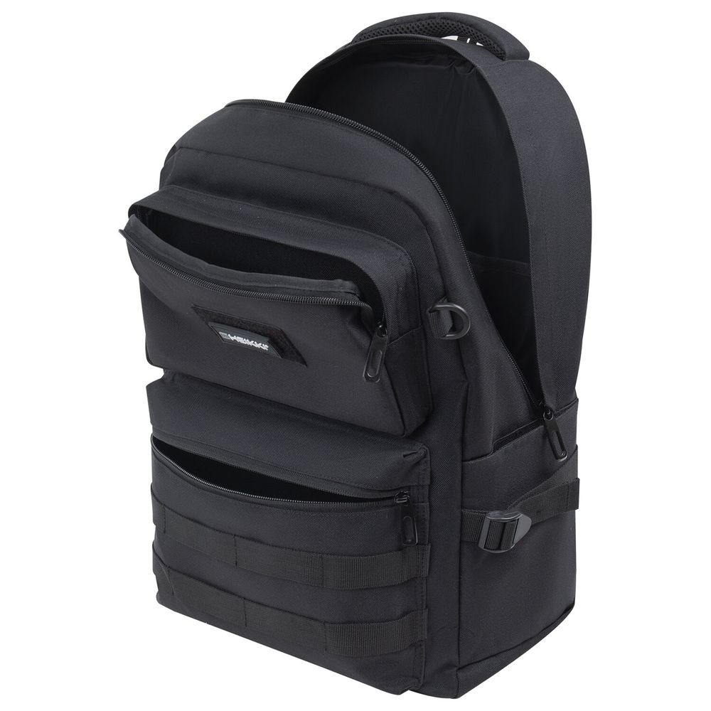 Рюкзак HEIKKI STRATEGY (ХЕЙКИ) универсальный, отделение для ноутбука, багажная лента, черный, 46х31х13 см