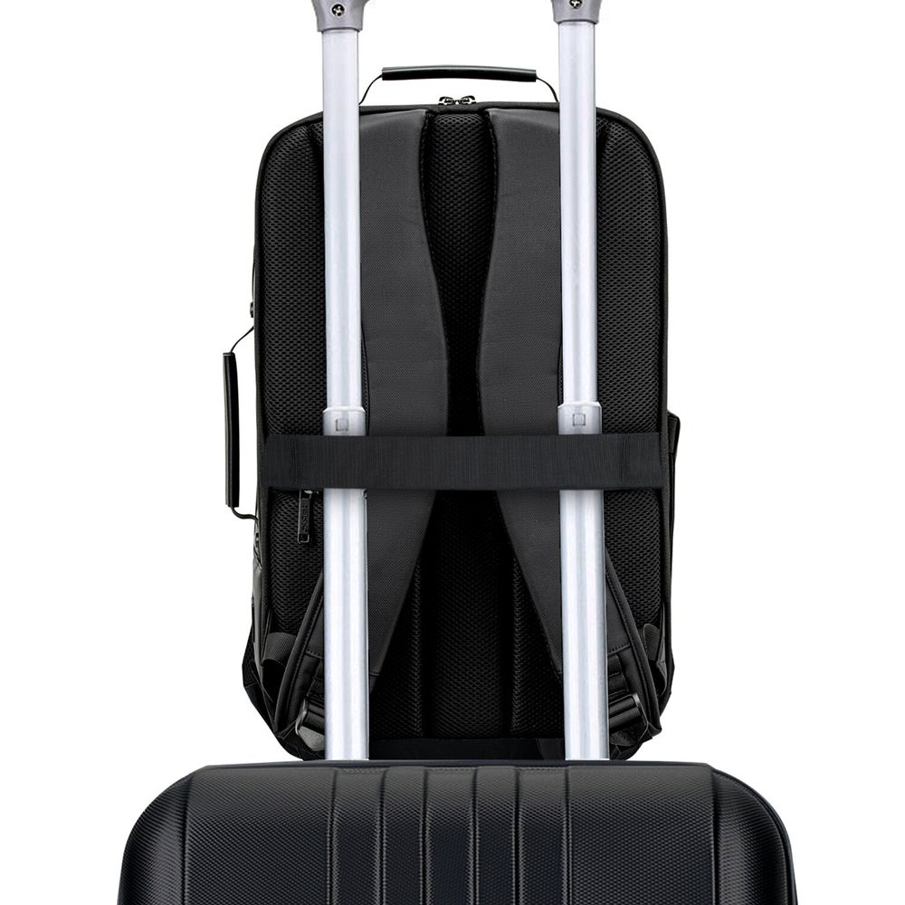 Рюкзак-сумка HEIKKI PRIORITY (ХЕЙКИ) с отделением для ноутбука, 2 отделения, черный, 45x31x15 см