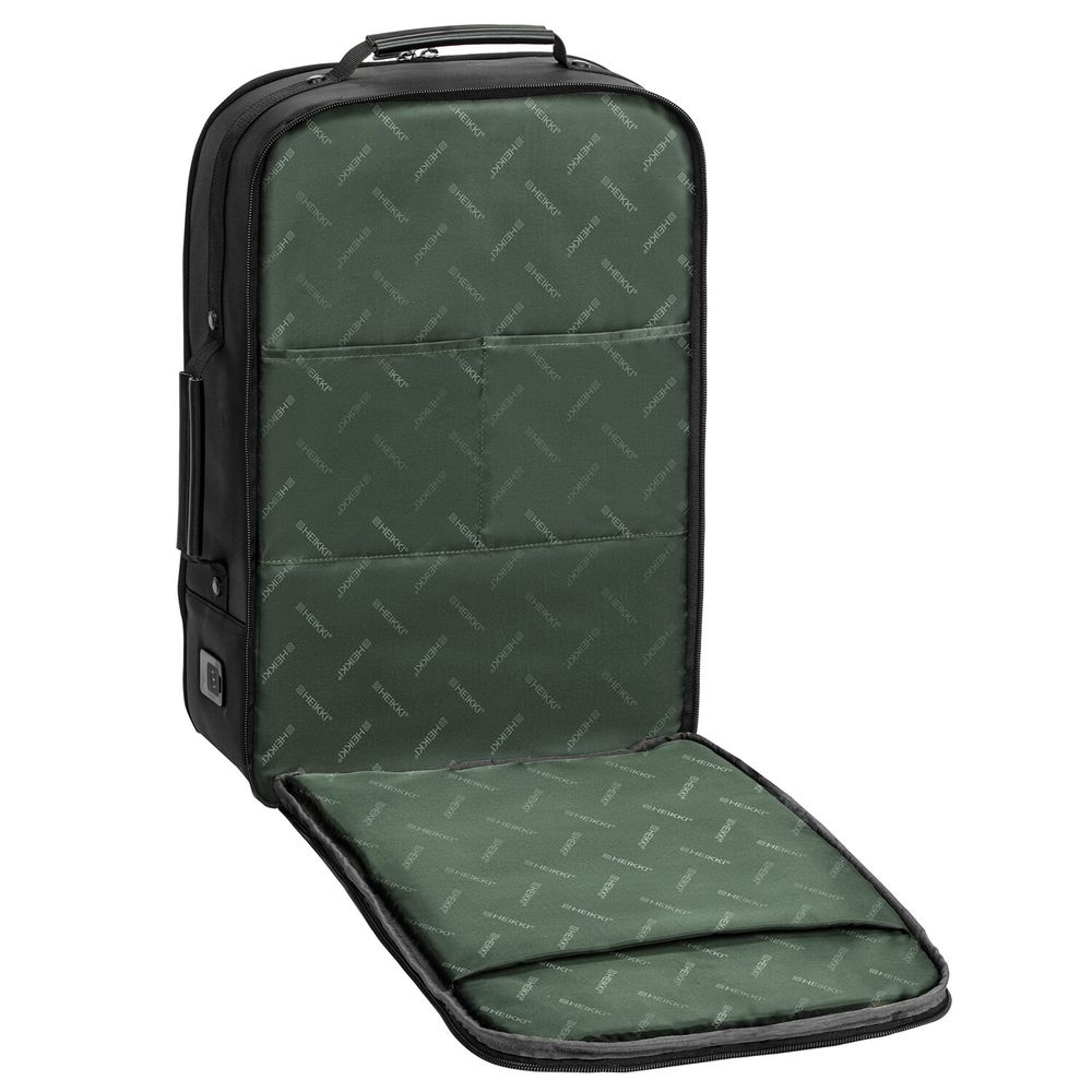 Рюкзак-сумка HEIKKI PRIORITY (ХЕЙКИ) с отделением для ноутбука, 2 отделения, черный, 45x31x15 см