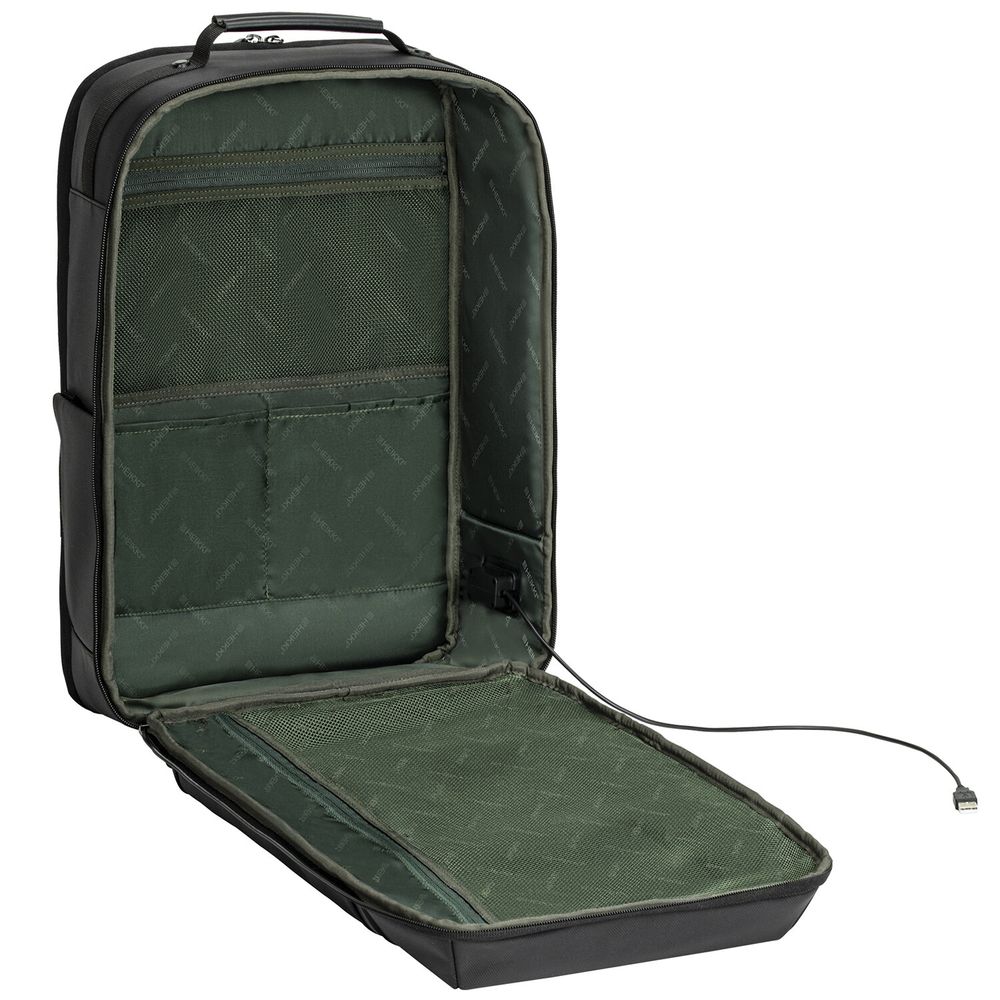 Рюкзак-сумка HEIKKI PRIORITY (ХЕЙКИ) с отделением для ноутбука, 2 отделения, черный, 45x31x15 см