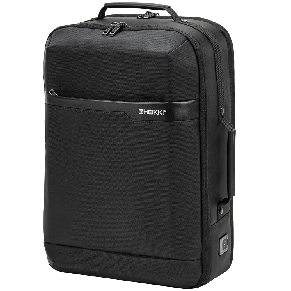 Рюкзак-сумка HEIKKI PRIORITY (ХЕЙКИ) с отделением для ноутбука, 2 отделения, черный, 45x31x15 см