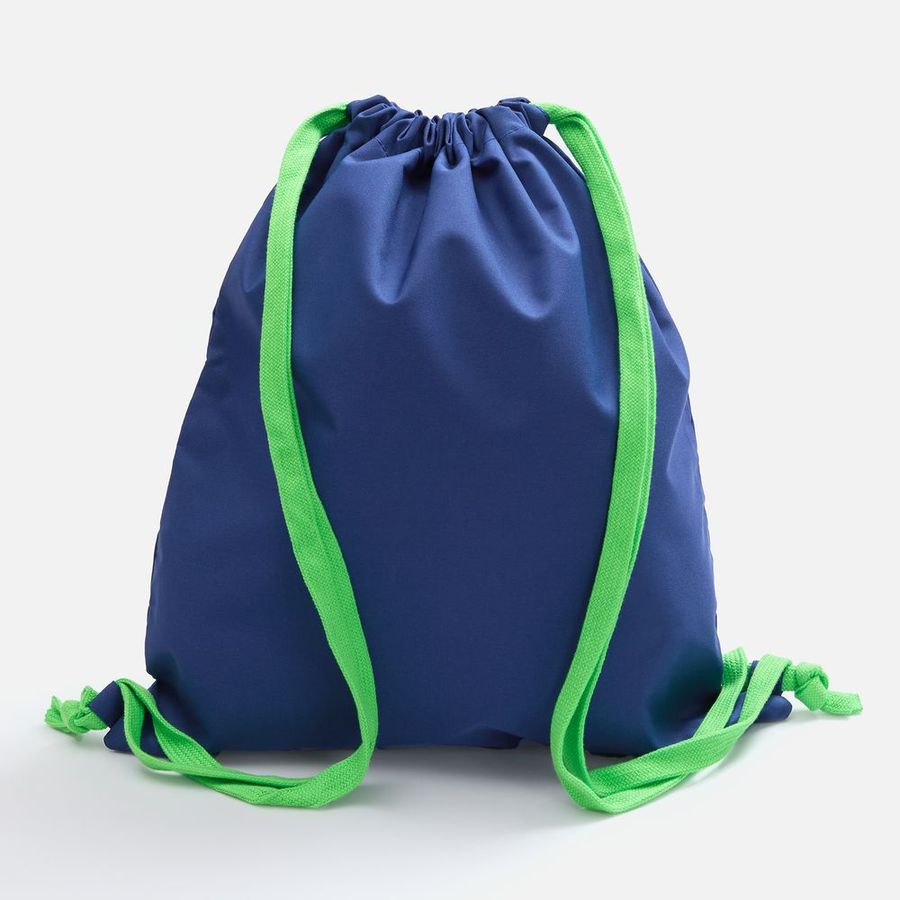 Рюкзак B3 синий с зелеными лямками