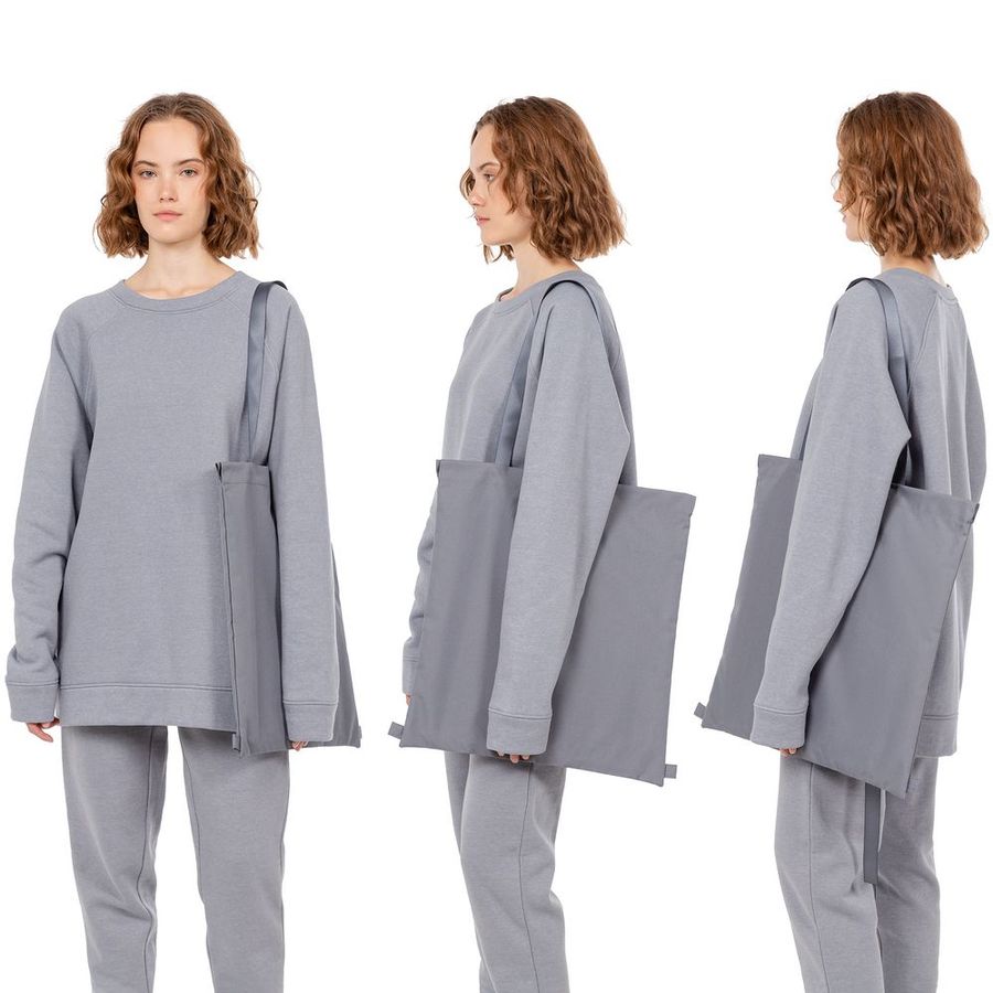 Шопер B3 серый с серыми ручками