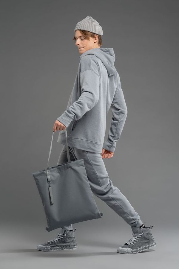 Шопер B3 серый с серыми ручками