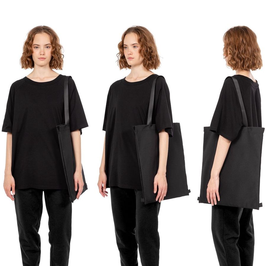 Шопер B3 черный с черными ручками