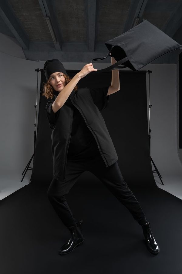 Шопер B3 черный с черными ручками