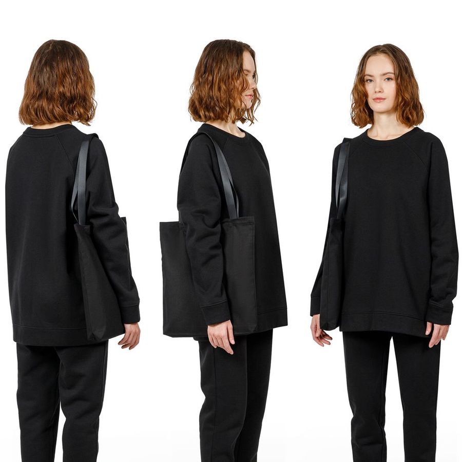 Шопер B4 черный с черными ручками