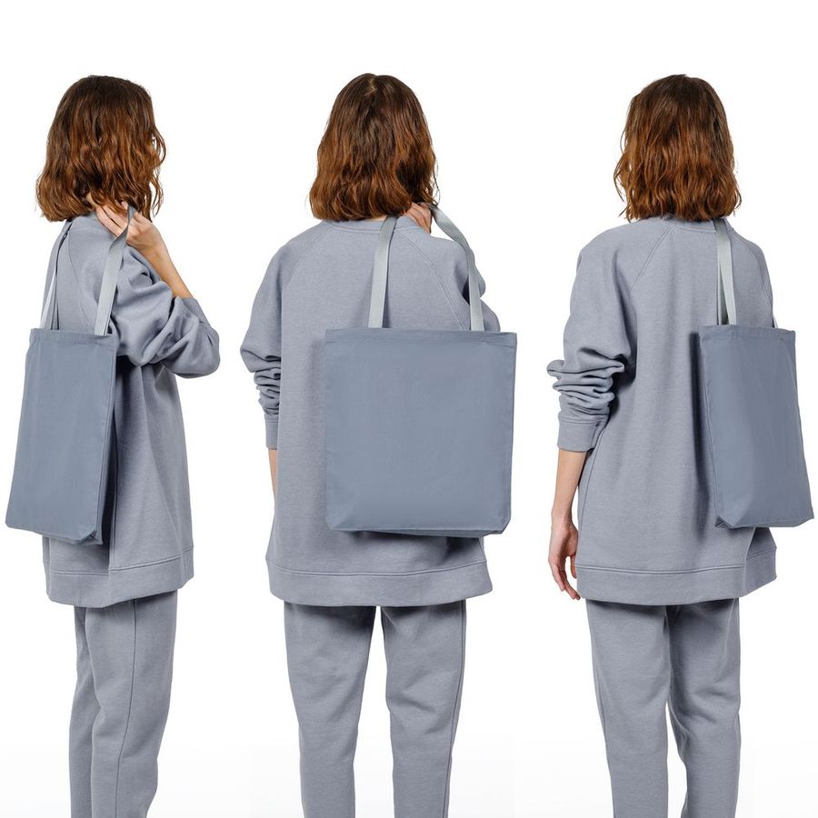 Шопер B5 серый с серыми ручками