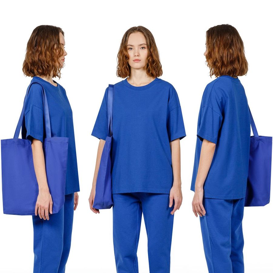 Шопер B5 синий с синими ручками