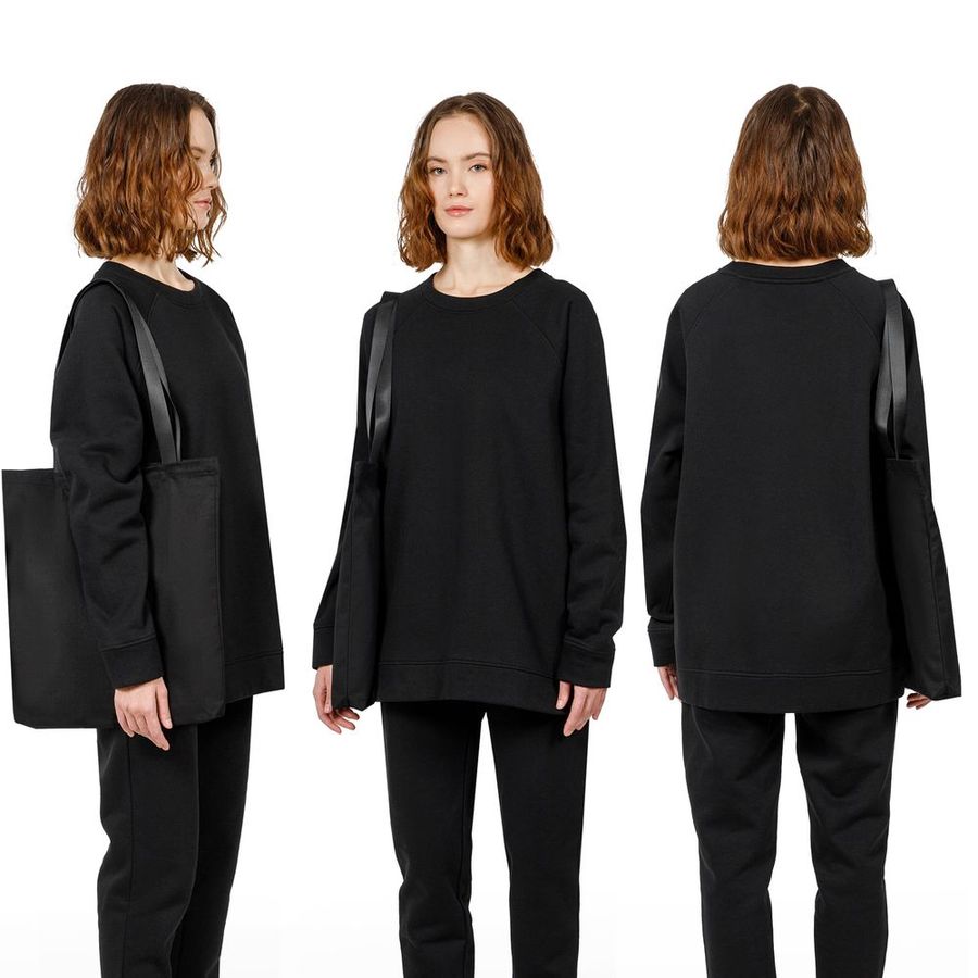 Шопер B5 черный с черными ручками