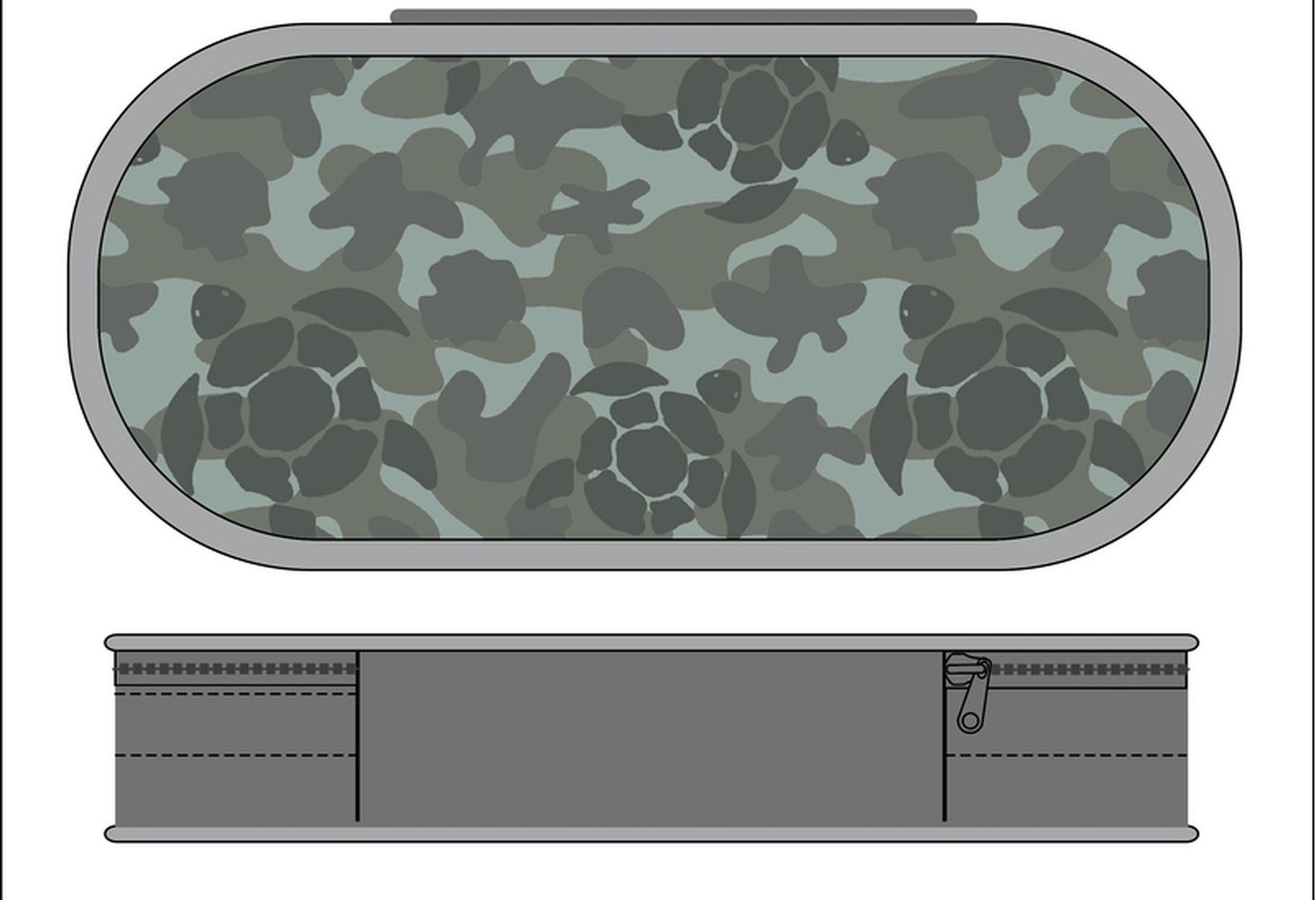 Пенал овальный Lamark "Камуфляж" для мальчиков, 1 отд., 210х90х55 мм, на молнии, дополнительный вкладыш, печать по ткани