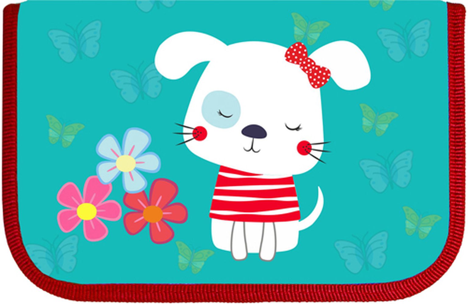 Пенал Lamark SMART POCKET "Милашка", 1 отделение, на 14 предметов, 130х200х20 мм, откидной карман для смартфона внутри