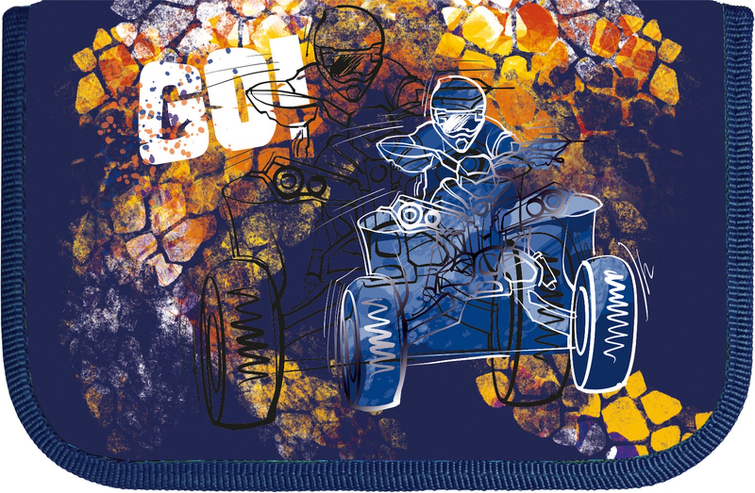 Пенал Lamark SMART POCKET "GO!" ,1 отделение, на 14 предметов, 130х200х20 мм, откидной карман для смартфона внутри