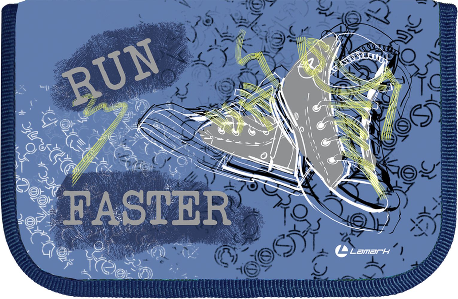 Пенал Lamark SMART BLOCKS "Run Faster" на 1 отд., с 2 блоками внутри (три секции на 38 предм.), 140х210х40 мм, ткань Премиум