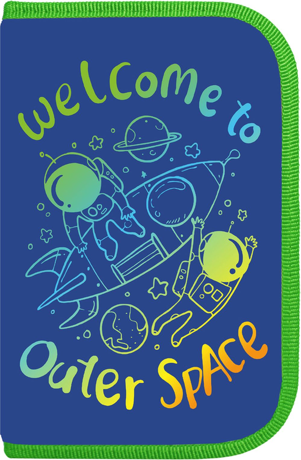 Пенал Lamark SMART BLOCKS "Space" на 1 отд., с 2 блоками внутри (три секции на 38 предм.), 140х210х40 мм, ткань Премиум