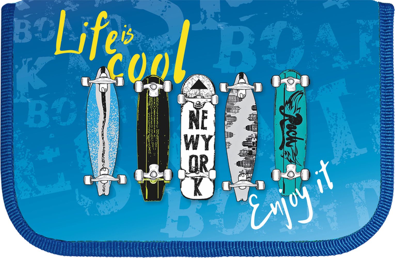 Пенал Lamark SMART BLOCKS "SkateBoard" на 1 отд., с 2 блоками внутри (три секции на 38 предм.), 140х210х40 мм, ткань Премиум