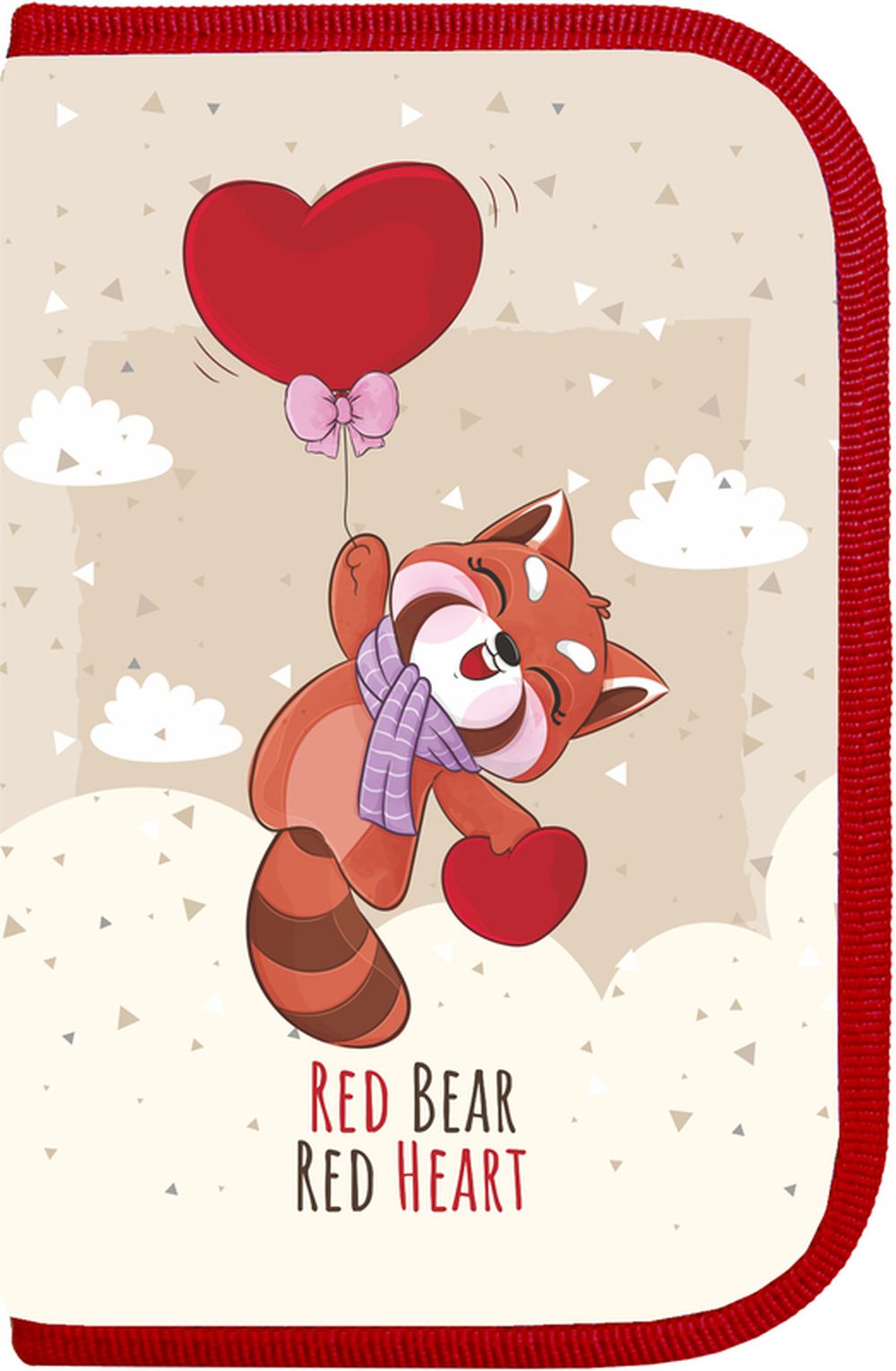 Пенал Lamark SMART BLOCKS "Красная панда" на 1 отд., с 2 блоками внутри (три секции на 38 предм.), 140х210х40 мм, ткань Премиум