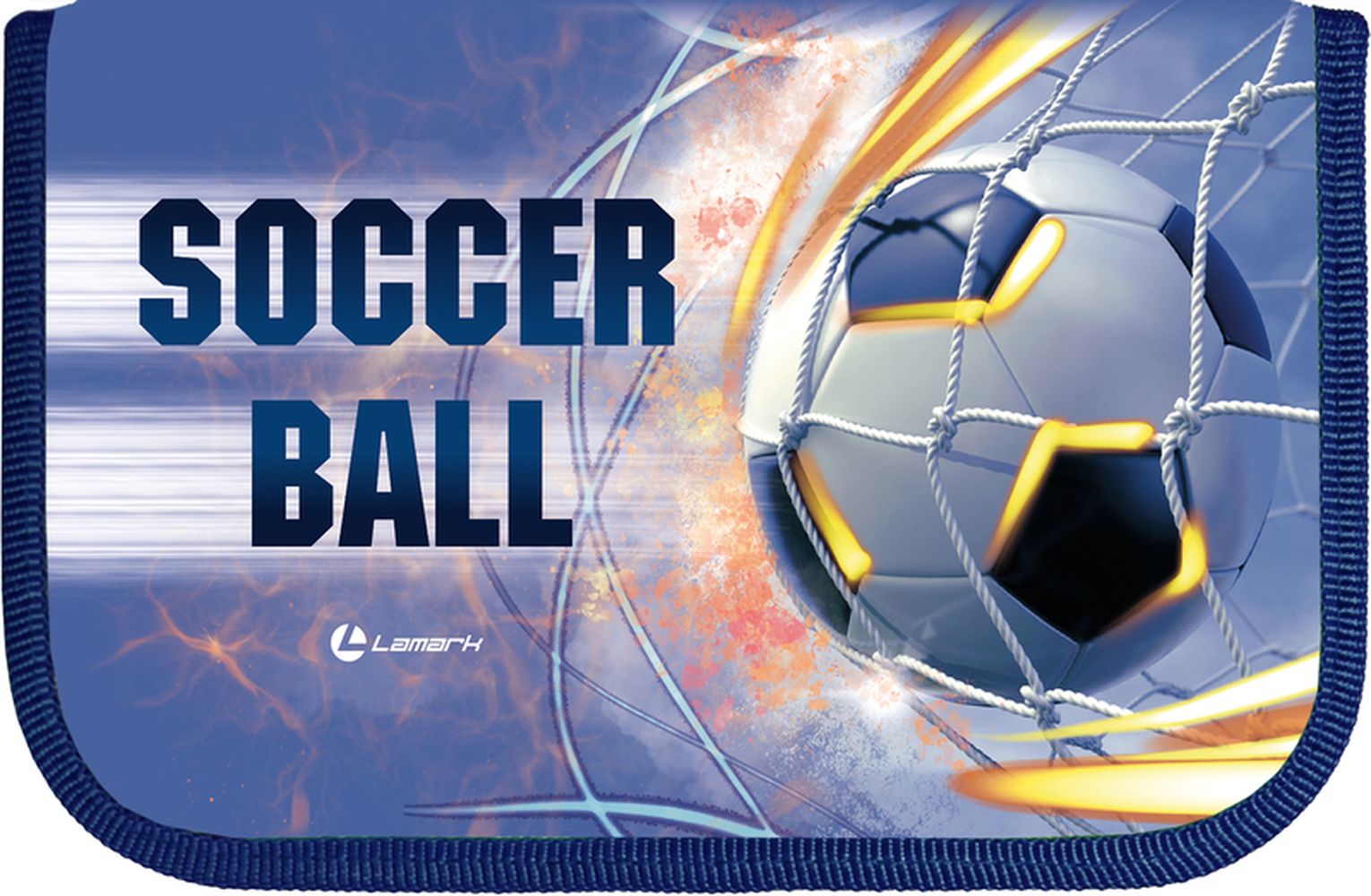 Пенал Lamark SMART Content "Soccer Ball", 1 отд., на 36 предм., 140х210х40 мм, с косметичкой и карманом для смартфона внутри