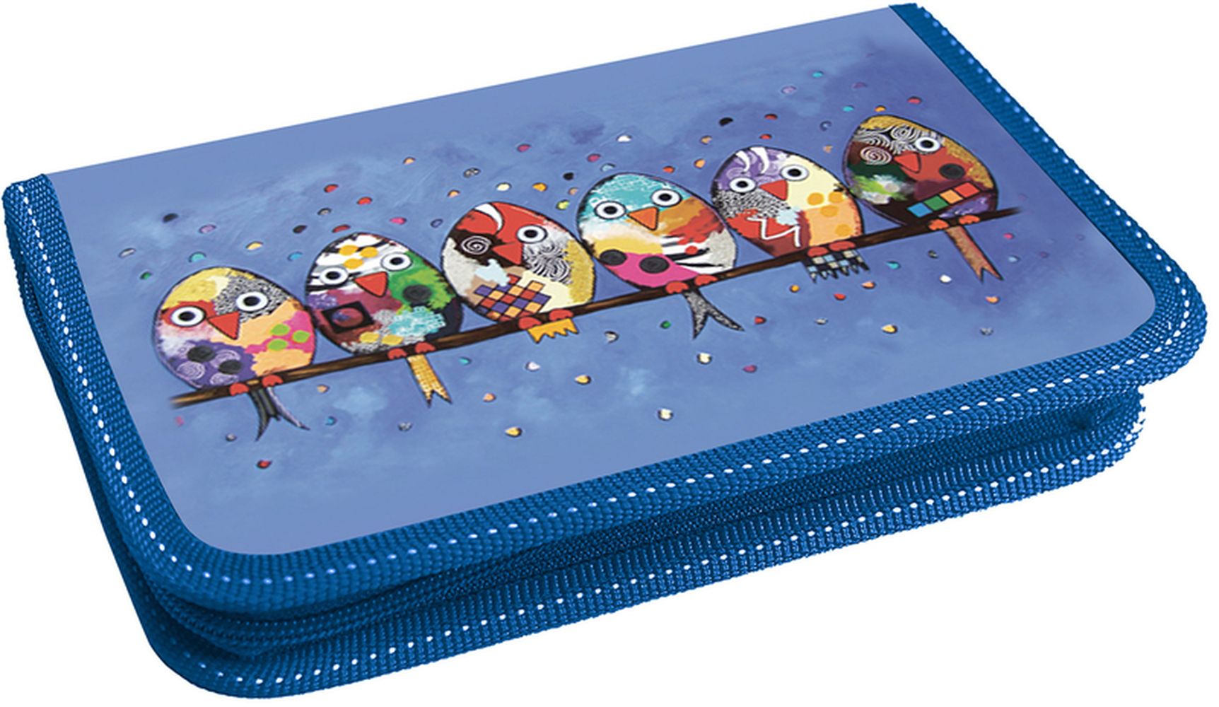 Пенал Lamark Птички, 1 отделение, на 17 предметов, 130х200х30 мм, на молнии, печать по ткани