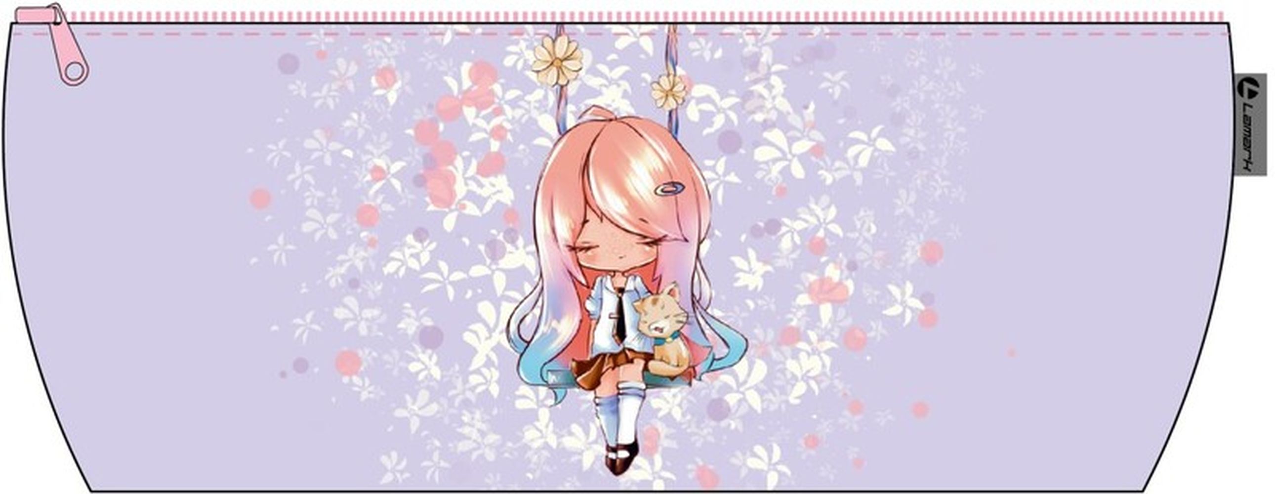 Пенал-косметичка Lamark "Мечтательница" серии "Милашки-аниме", на молнии, 220х85х40 мм, на подкладе