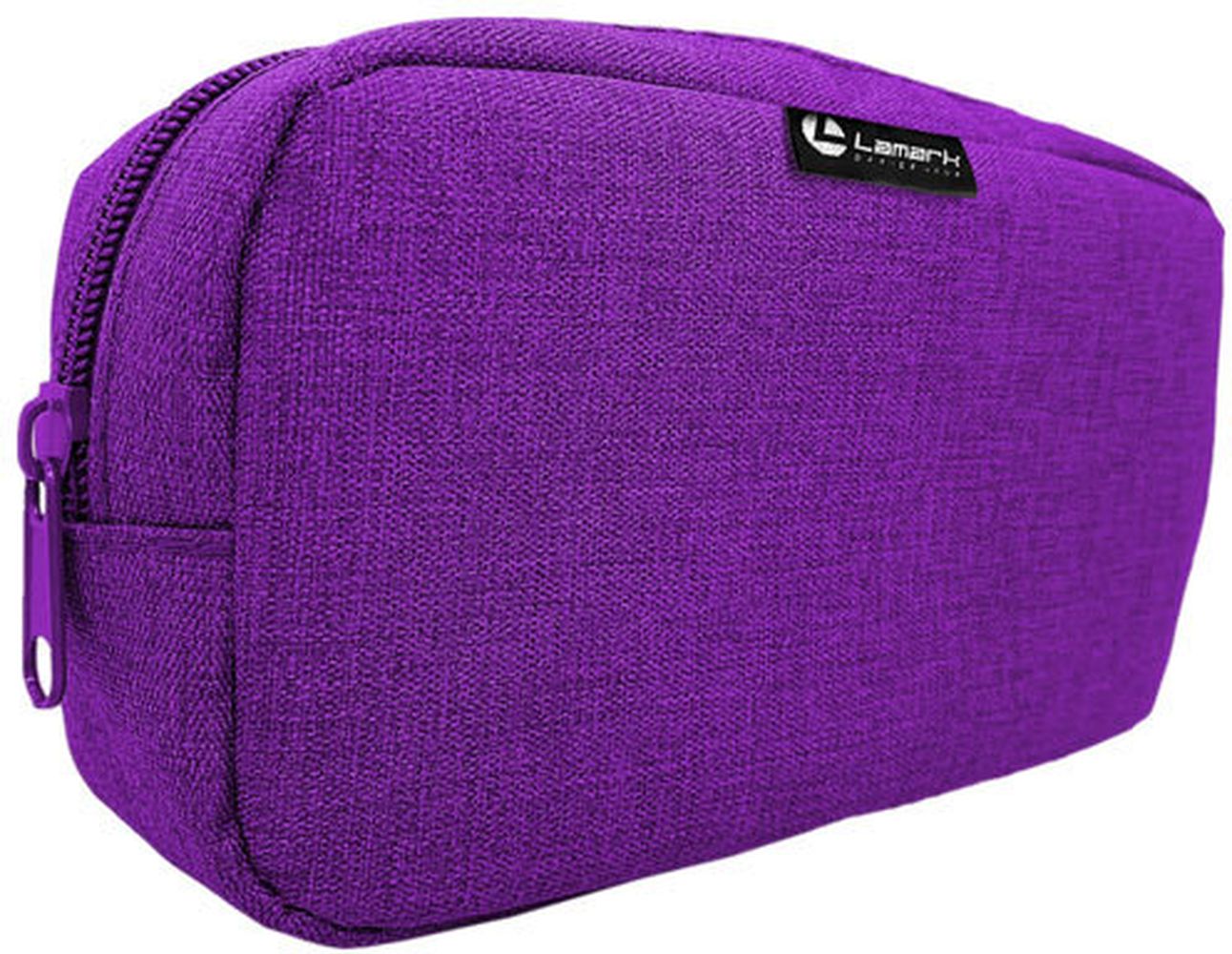 Пенал Lamark на одно отделение, на молнии, 210х110х45 мм, "Лён" фиолетовый