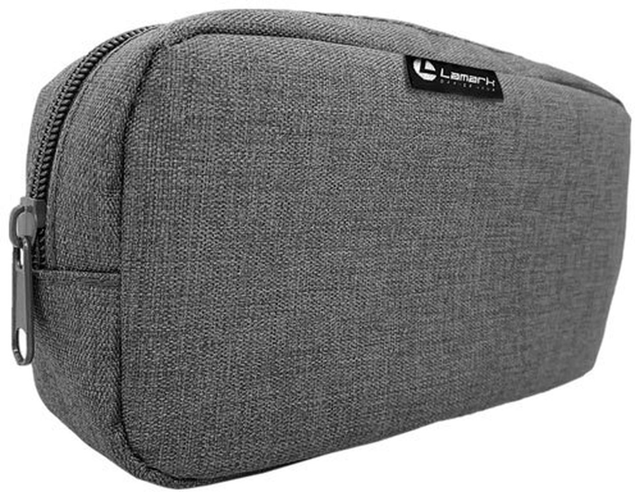 Пенал Lamark на одно отделение, на молнии, 210х110х45 мм, "Лён" серый