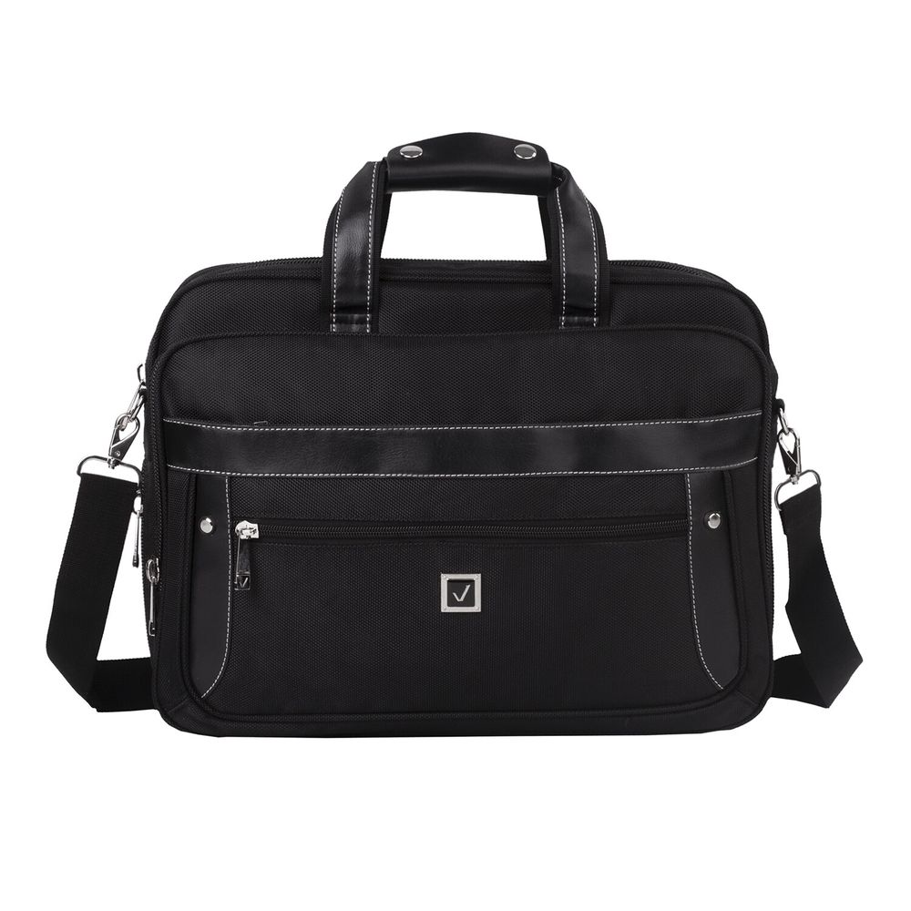 Сумка портфель BRAUBERG CARBON с отделением для ноутбука 15-16", 2 отделения, черная, 31х41х13 см