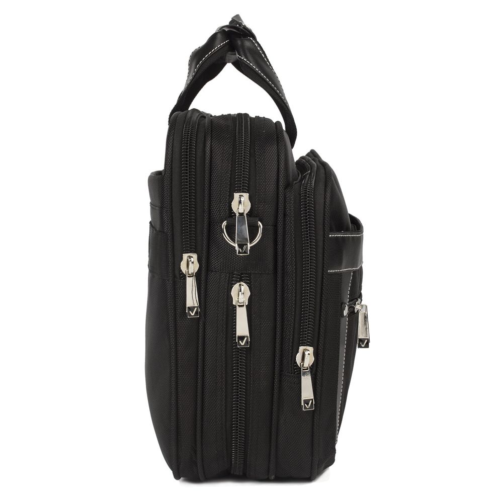 Сумка портфель BRAUBERG CARBON с отделением для ноутбука 15-16", 2 отделения, черная, 31х41х13 см